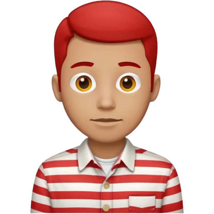 Man with red Striped Shirt not t shirt emoji