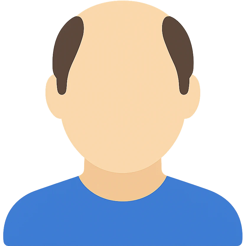 a man with bald spots, flat color icon style emoji