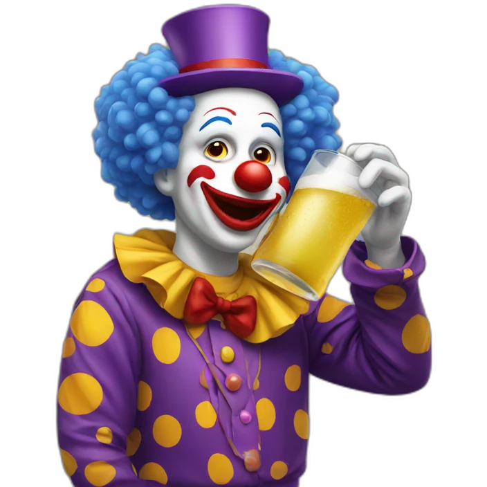 clown drinking emoji