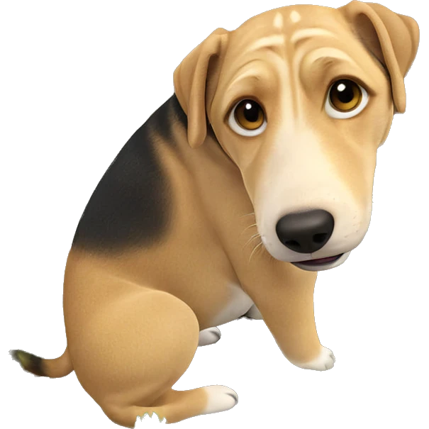 dog among plants emoji