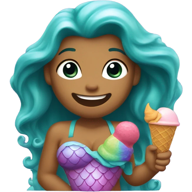 Mermaid eating ice cream  emoji