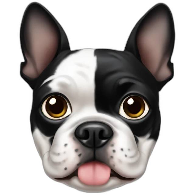 Boston terrier one black eye emoji