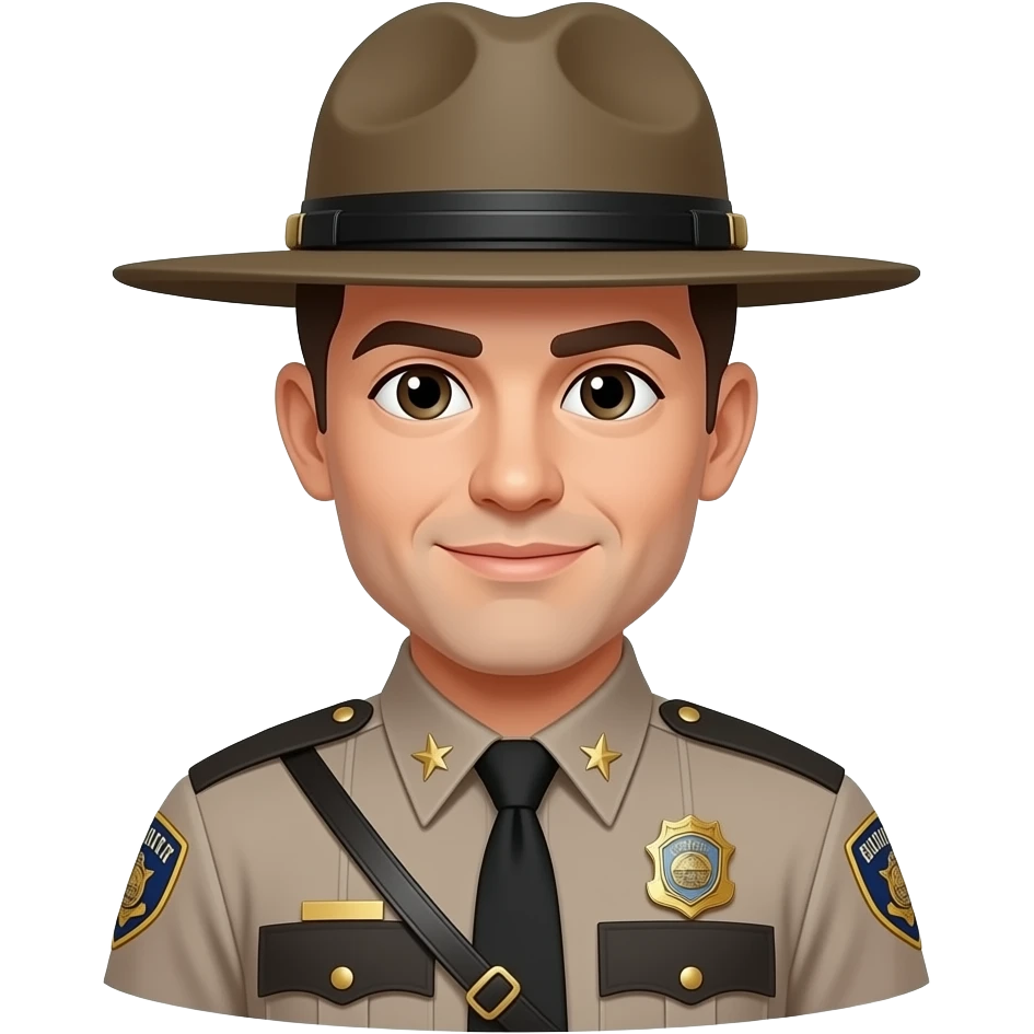 NY state trooper wearing flat brim hat emoji