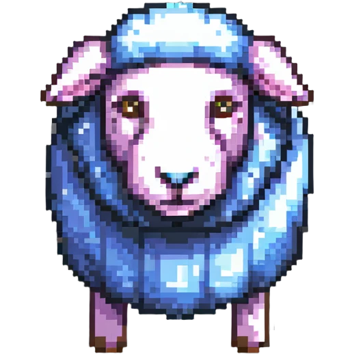 square blocky Minecraft style sheep emoji