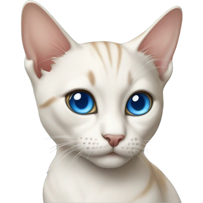 Realistin creme Siam cat blue eyes emoji