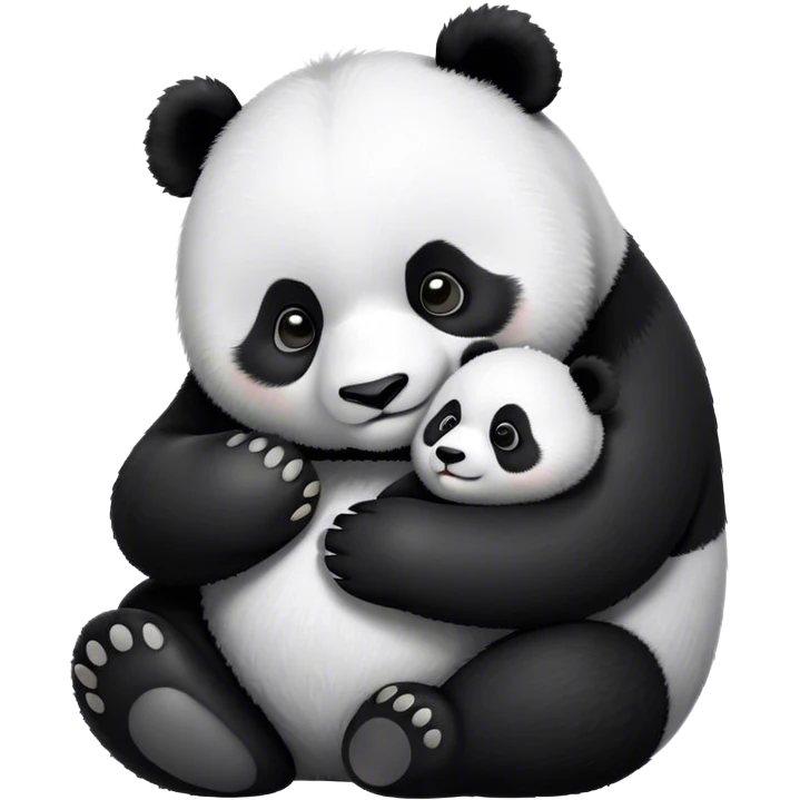 panda and it baby  emoji