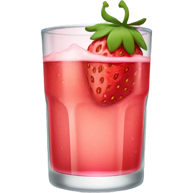Strawberry soda in a glass emoji
