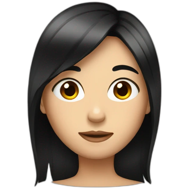 Face with black hair emoji