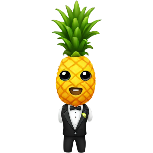 pineapple in a tuxedo emoji