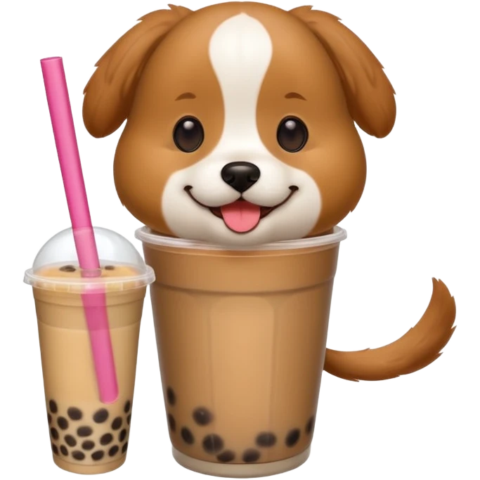 dog with bubble tea emoji