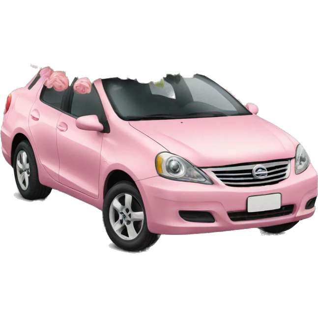 Carro rosado con flores emoji