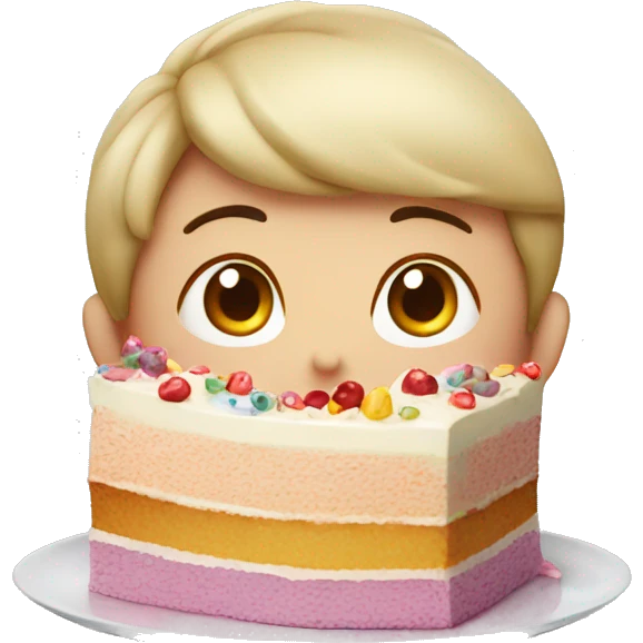 nervous eating cake emoji