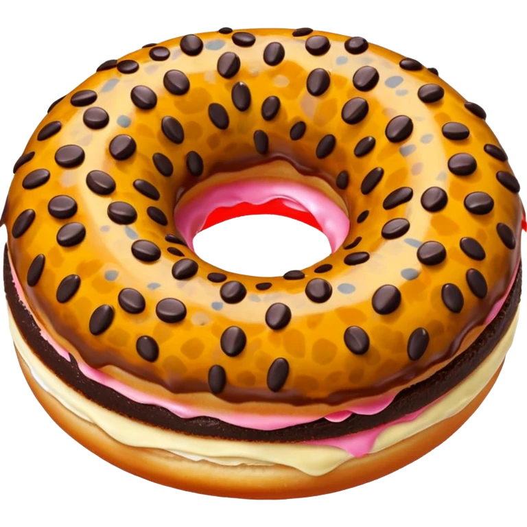 Leopard print donut emoji