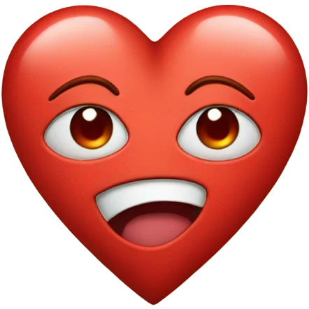 Red heart with a face in the middle emoji