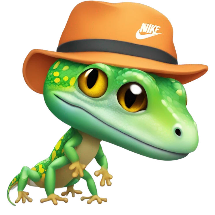 Gecko wearing a nike hat emoji