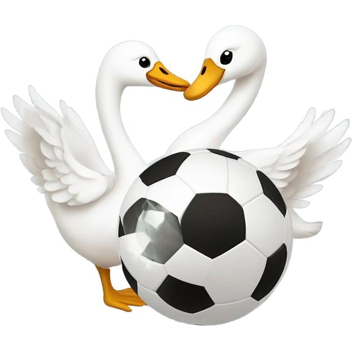 Swans playing soccer emoji
