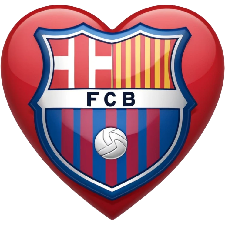 Barcelona FCB Logo in heart ❤️ emoji