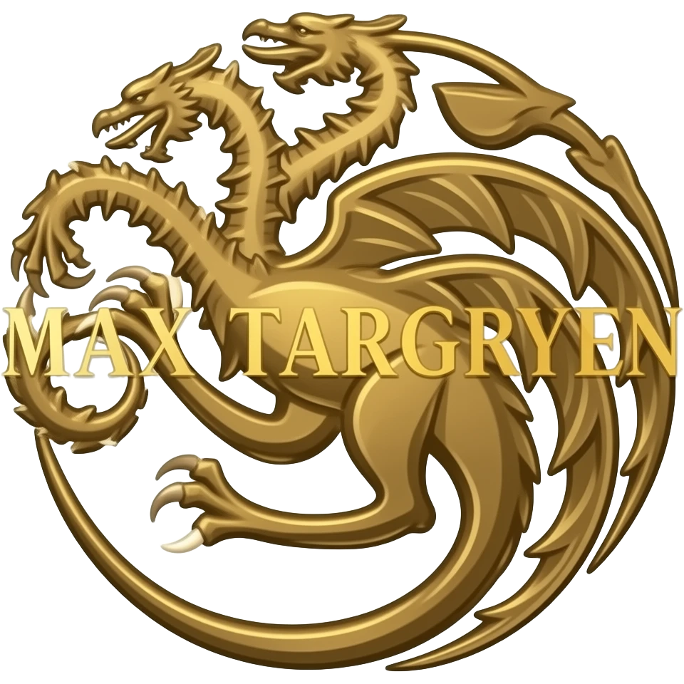 Targaryen symbol and a name MAX TARGARYEN gold colour emoji