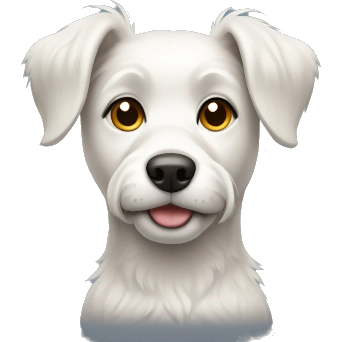 White female dog with short shaggy hair and tall ears  emoji