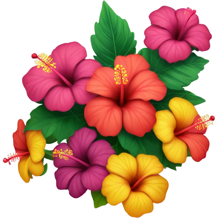a bouquet with many hibiscus emoji