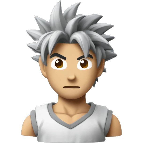 imagine goku as a 3D editor with a gray aipon computer
 emoji