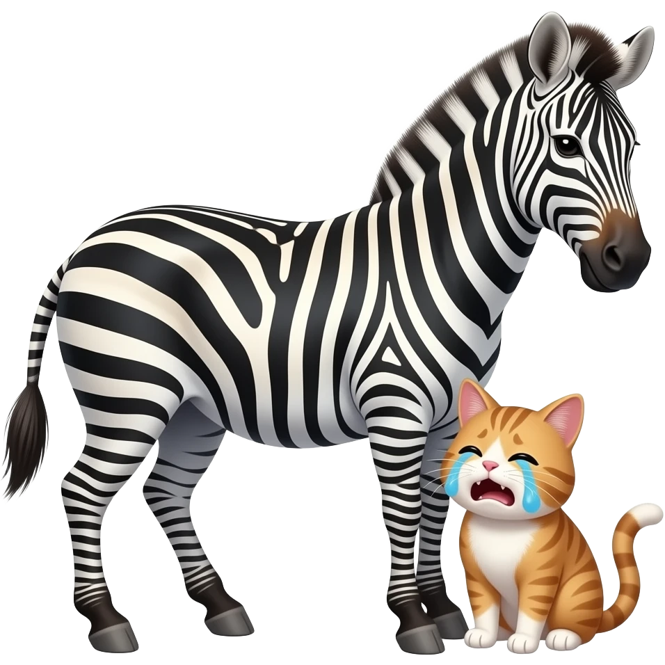 mad zebra male is pounding cat female, cat female is crying and zebra male is mad. emoji