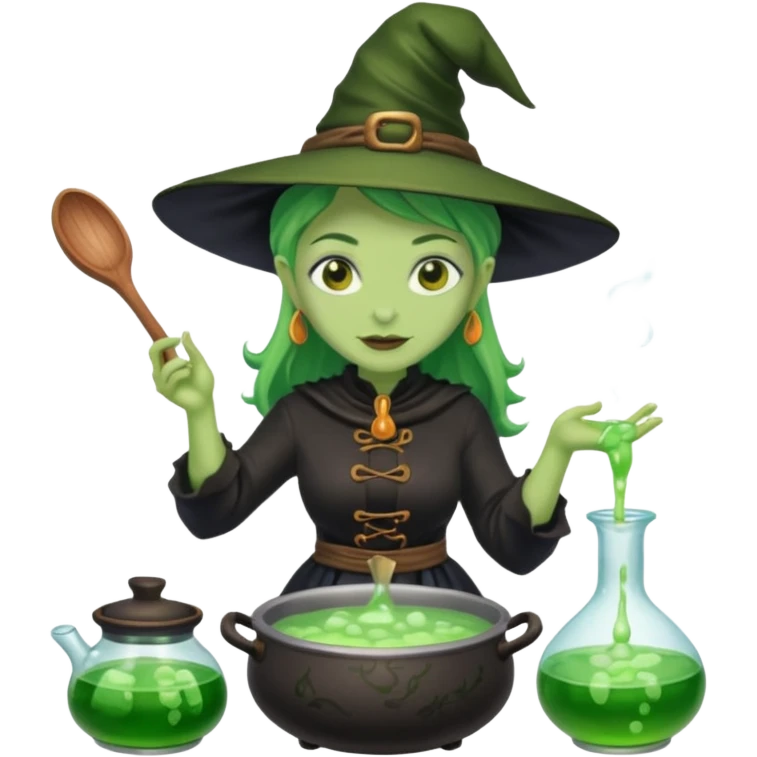 green witch cooking potion emoji