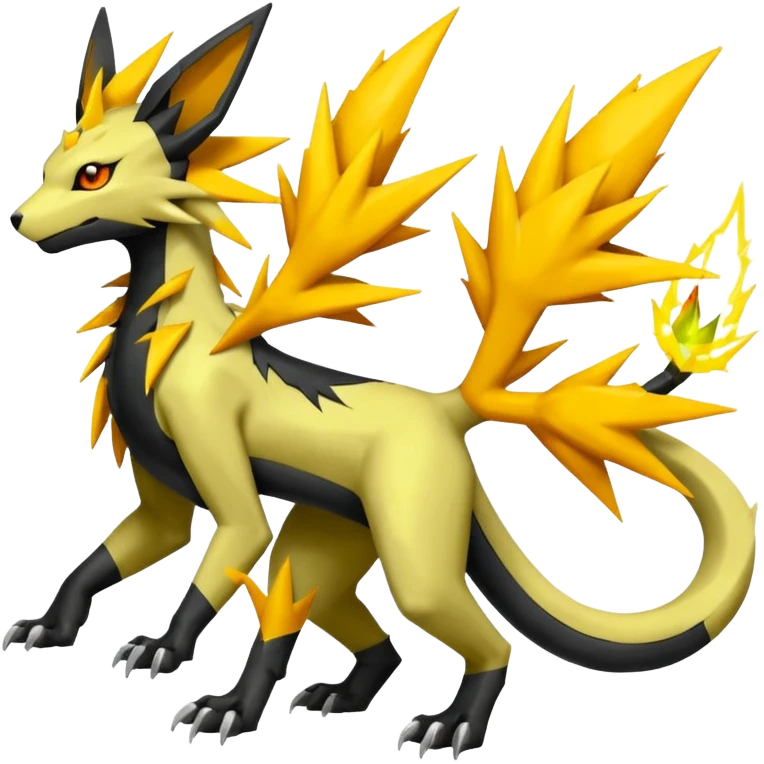 Salandit-Zygarde-Electrike-Jolteon-Manectric-Fakémon-fusion, full body emoji