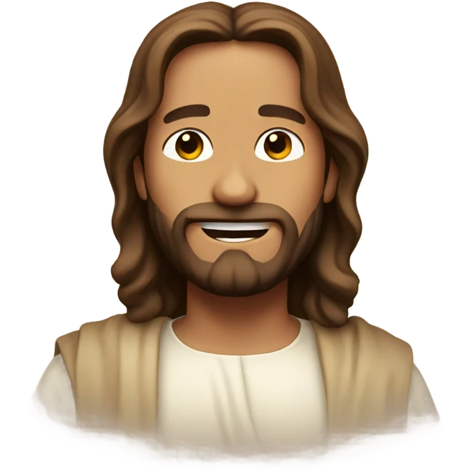 Jesus smiling very cutesy  emoji