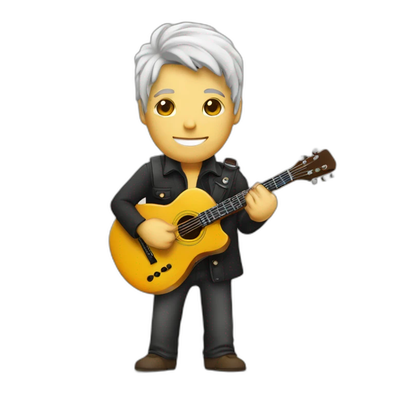 Guitarrista con taza de café emoji