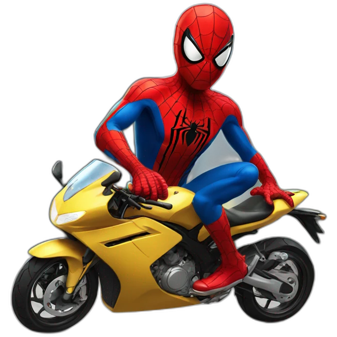Spiderman fait moto emoji
