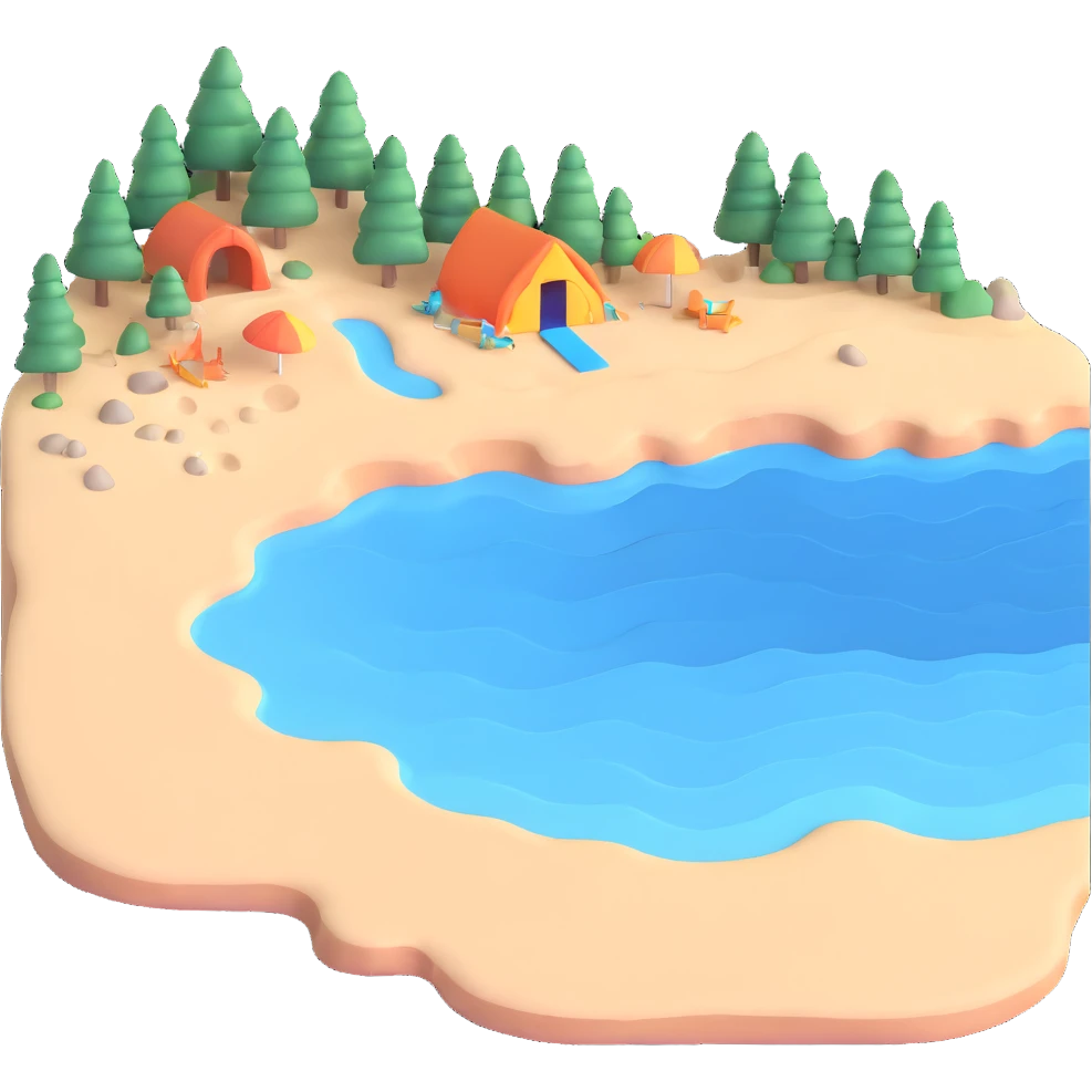 coast with blue water and a sandy shore emoji