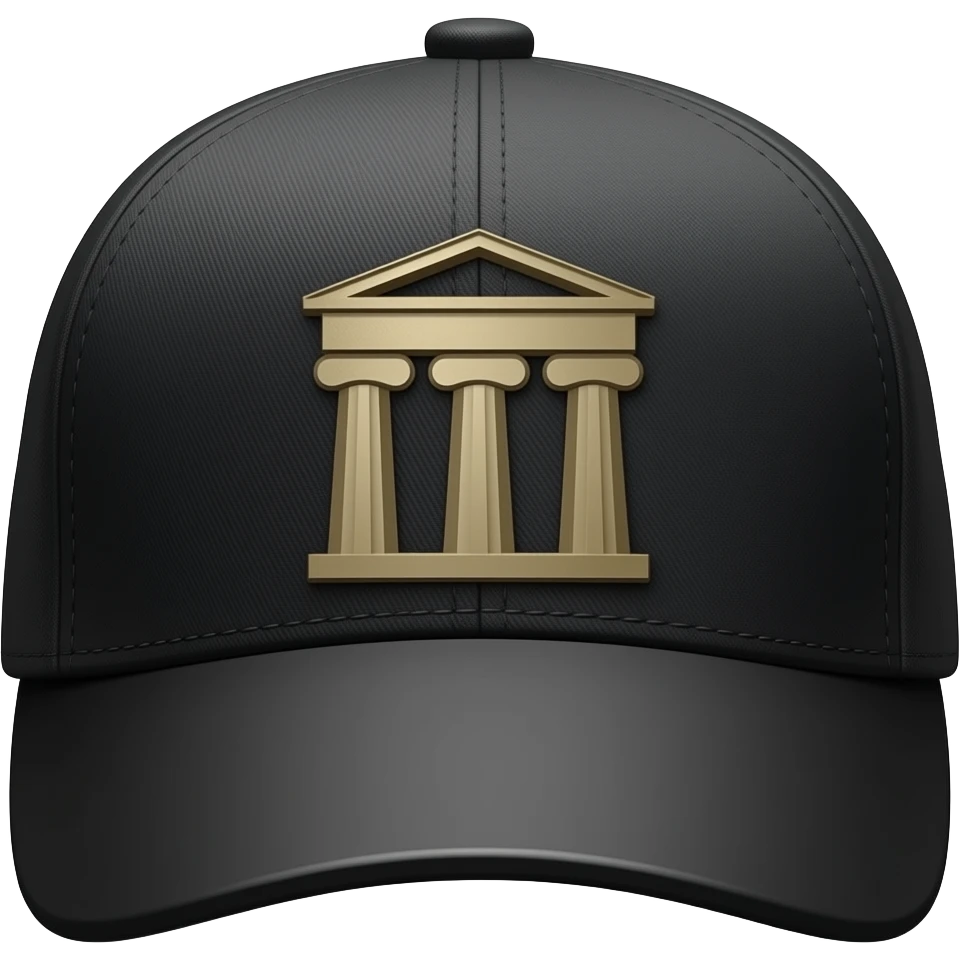 A black stylish flat military style Brixton fashion hard-brimmed long-brimmed Greek cap newsboy’s cap, separated emoji