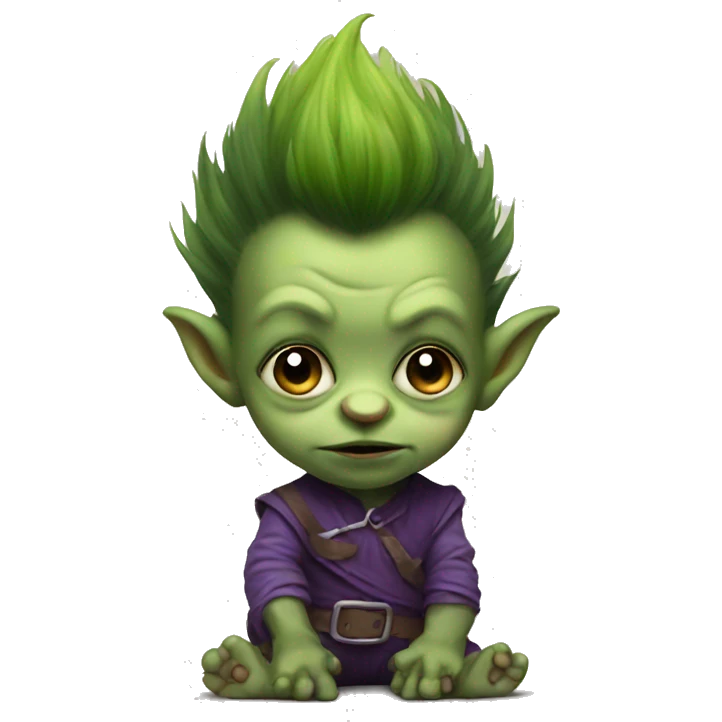 Baby goblin with purple mohawk  emoji