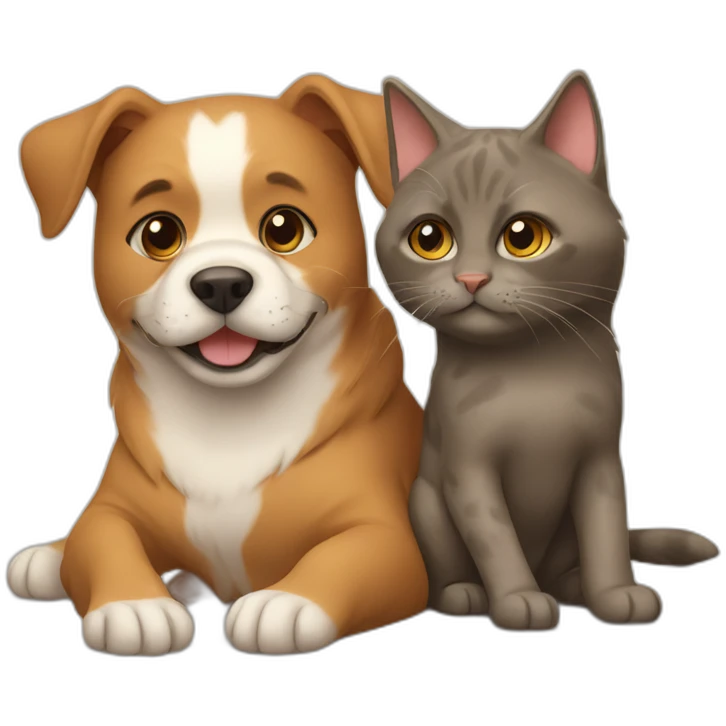 Dog and cat love emoji