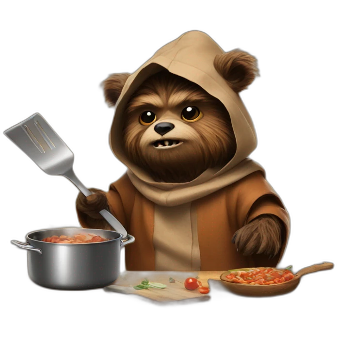Ewok cooking emoji