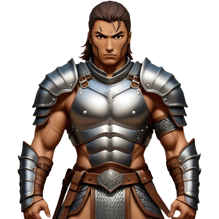 Cinematic Realistic WoW Human Warrior Portrait, captured in a dynamic, battle-ready stance, muscles defined beneath intricately detailed steel armor accented with rich leather. His chiseled visage and determined gaze are rendered with lifelike texture and dynamic natural lighting, high shine, evoking the fierce, relentless spirit of a human warrior in the midst of combat. emoji