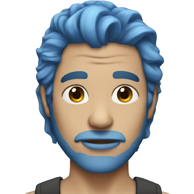 blue hair solo emoji