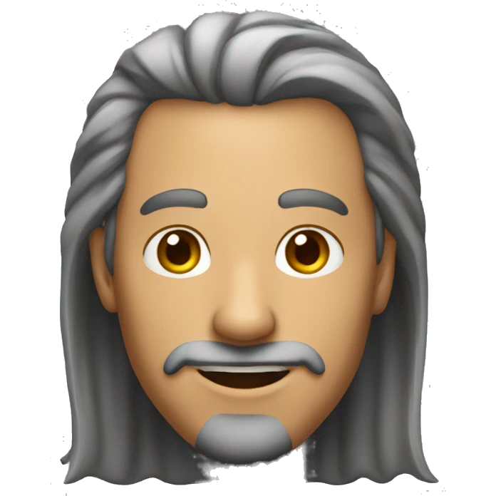 Homem pardo de 45 anos rosto quadrado, cabelo raspado emoji