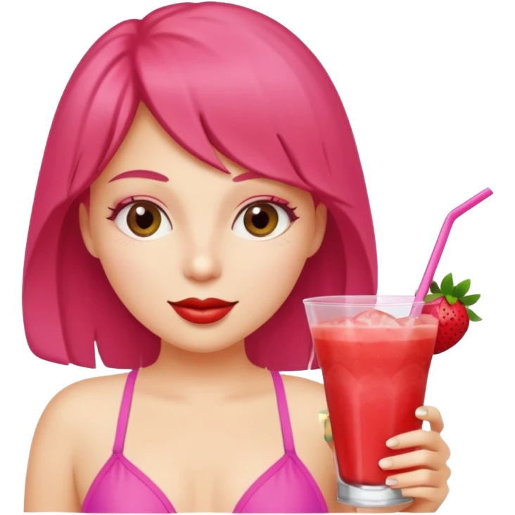 Lisa cruise ship, some bathing drinking a strawberry daiquiri emoji