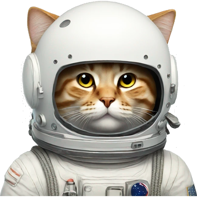 Fat cat wearing astronaut helmet emoji