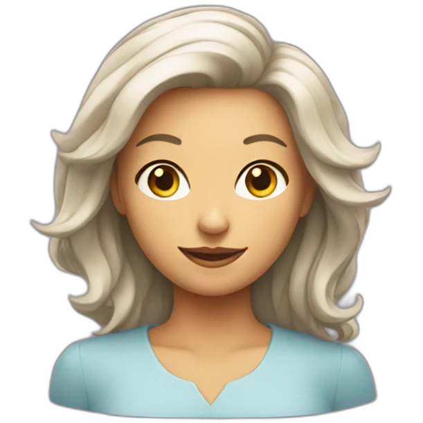 Un chat sur une femme emoji
