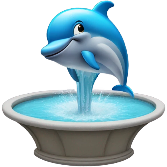 Guy thinking he is a dolphin jumping in fountain emoji
