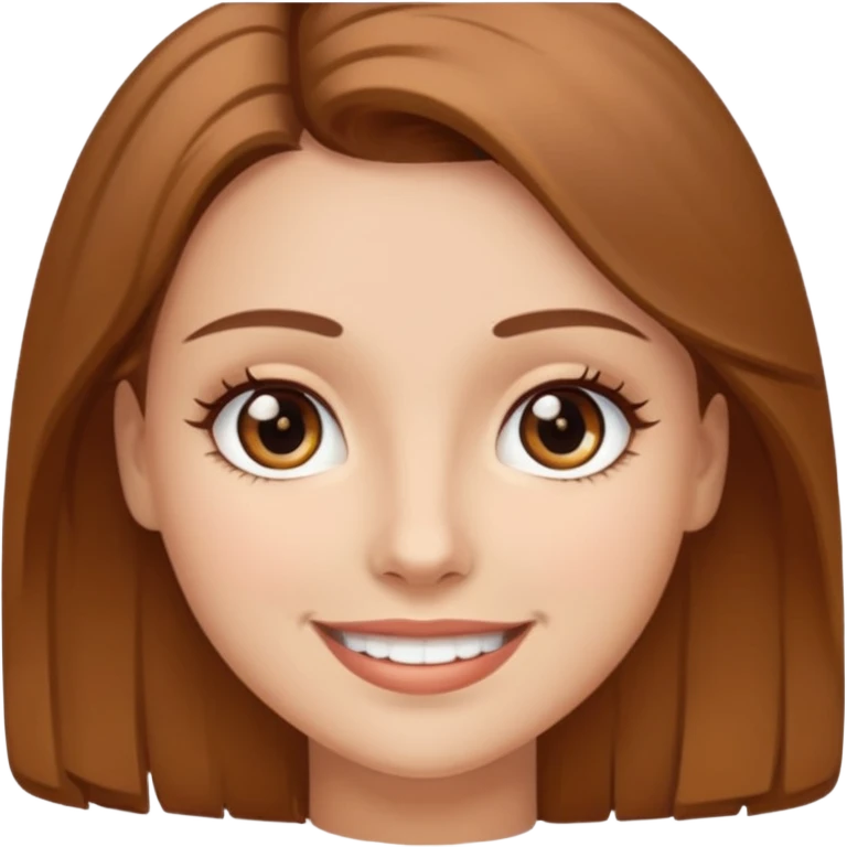 woman Brown eyes and pretty smile on her face. emoji