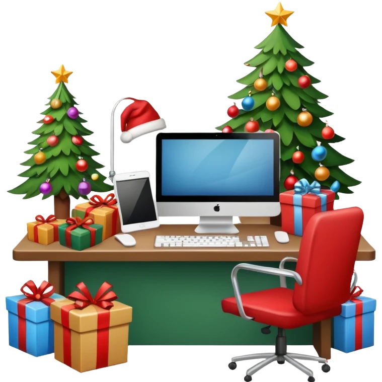 create a realistic christmas working station emoji