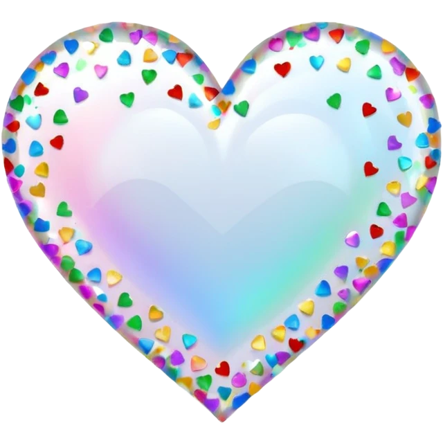 white heart with a confetti effect emoji