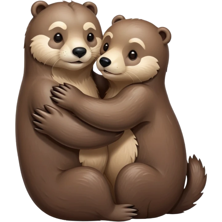 otter and bear hugging emoji