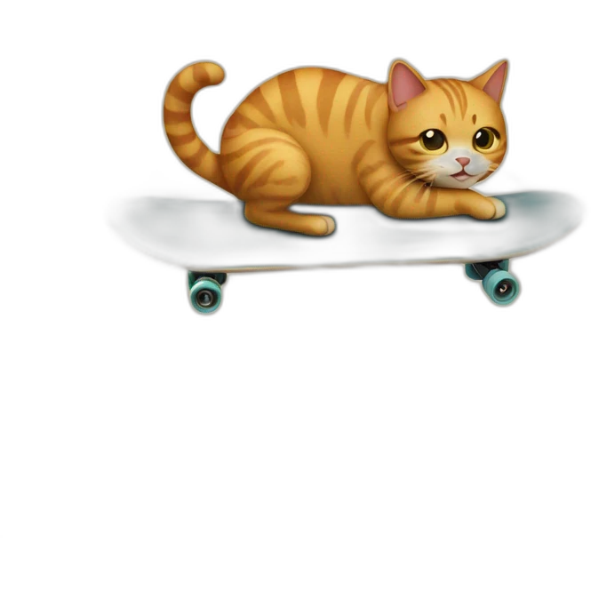cat on skateboard emoji
