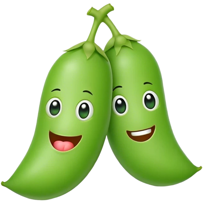 2 peas in a pod with smiley faces emoji