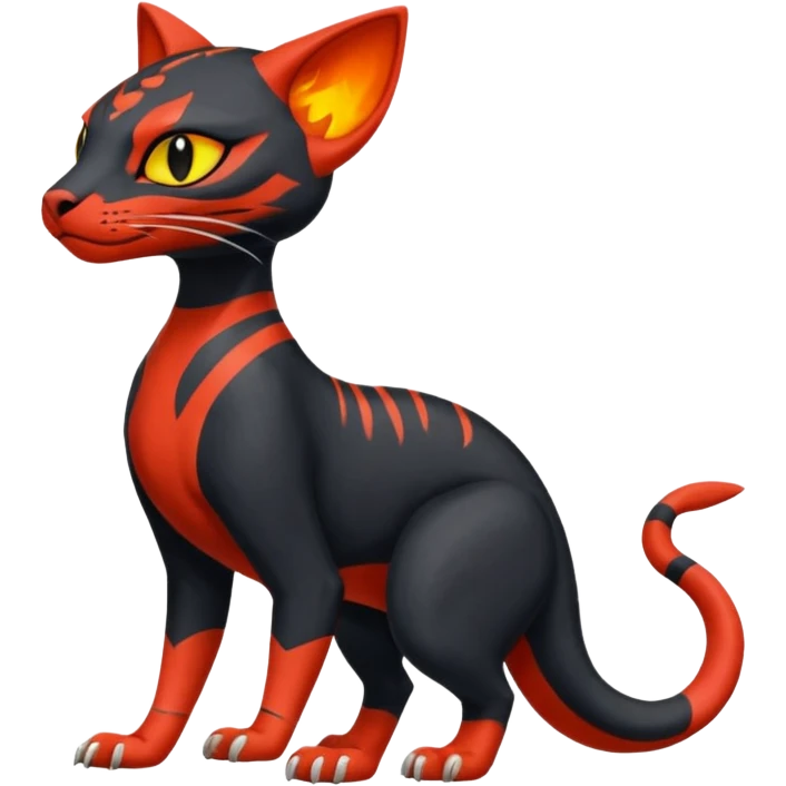 Salandit-Litten-Bastet-Fakémon-hybrid-creature (full body)  emoji
